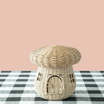 Paper Rope Mushroom-Shaped Storage Basket