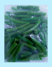 Cut instant green beans into sections