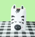 EVA basket, zebra print face, felt ears, handle