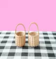 Round wicker basket