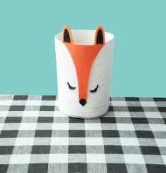 Cotton rope car sewing basket, fox face