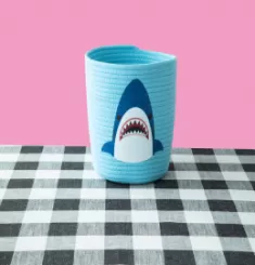 Cotton rope car sewing basket, shark face