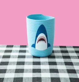 Cotton rope car sewing basket, shark face